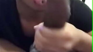 Sucking a big disastrous cock for the first time